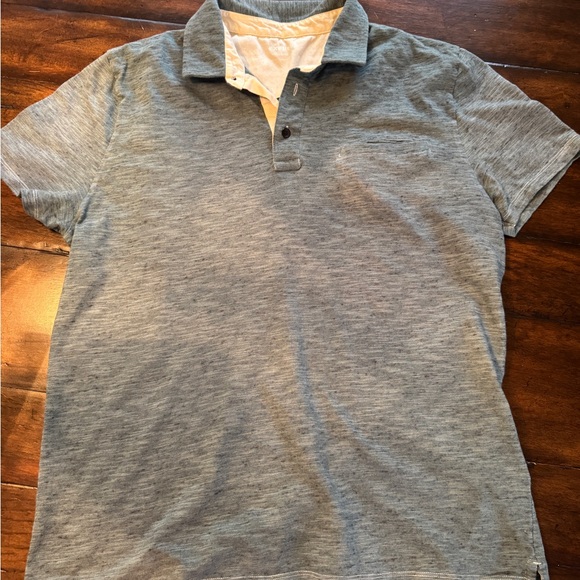 Men’s Express Green/Blue Heathered Polo Shirt- Size L - Picture 1 of 10